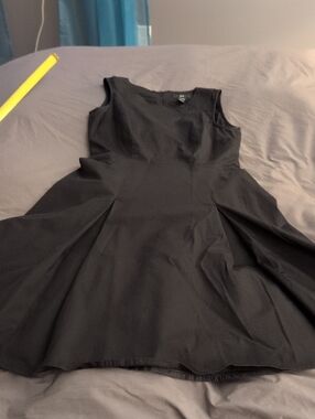 H&M Black Sleeveless Fit & Flare Mini Dress Size 10